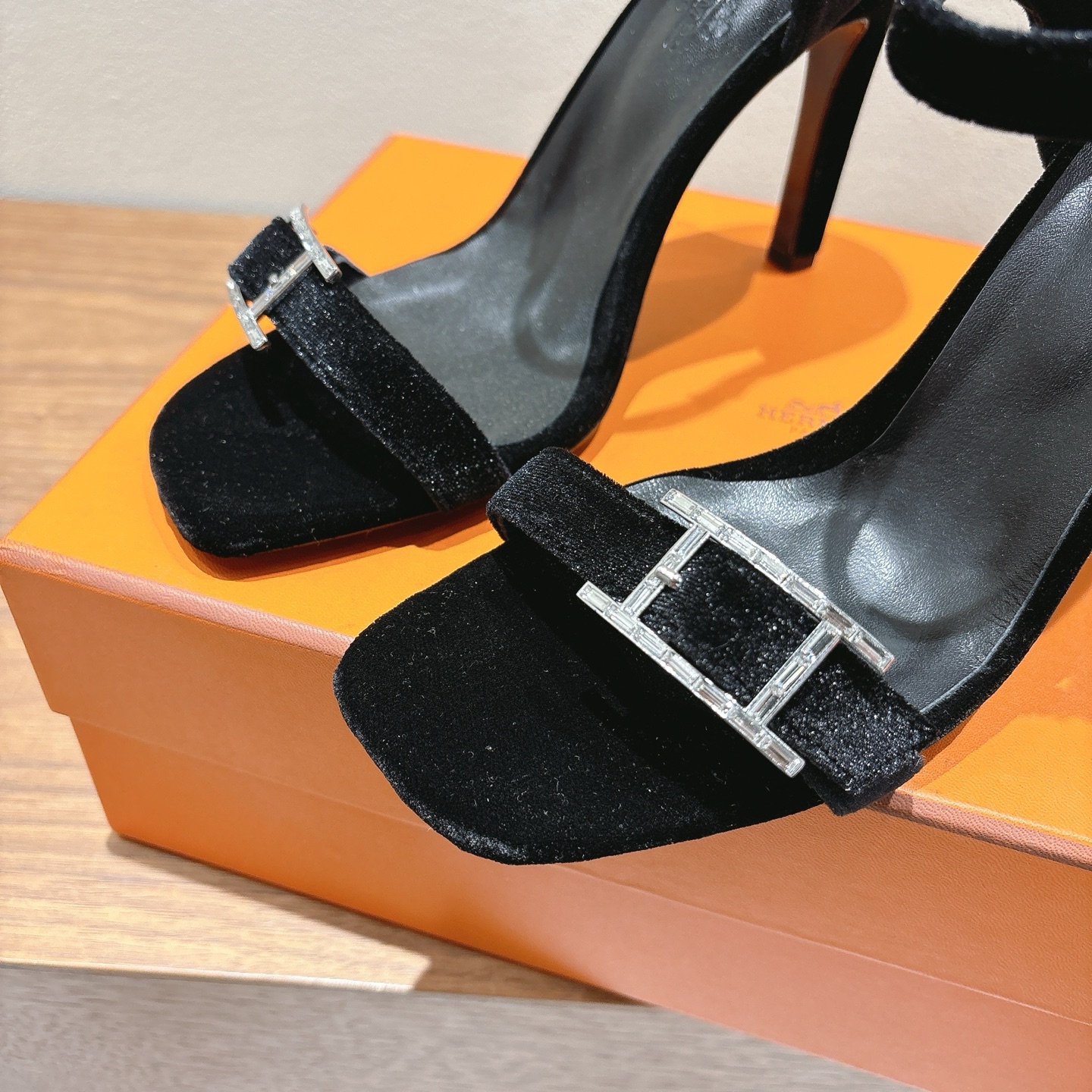 [TOP] HERMES Eclair 4.5cm/7cm/10.5cm High Heels Shoes - Black
