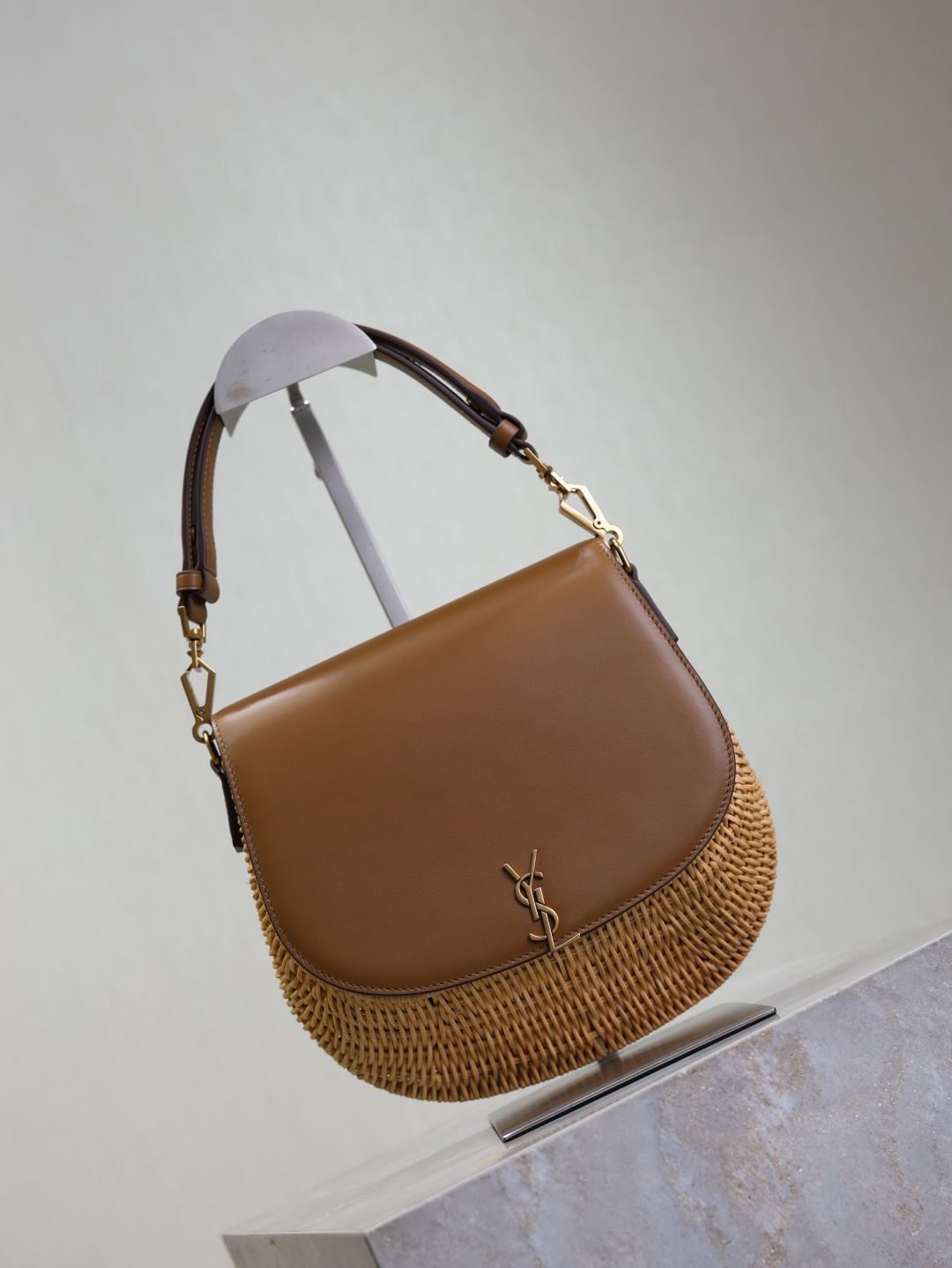 [TOP] Yves Saint Laurent YSL Voltaire Hobo/Crossbody Bag 21×23×9cm -Brown