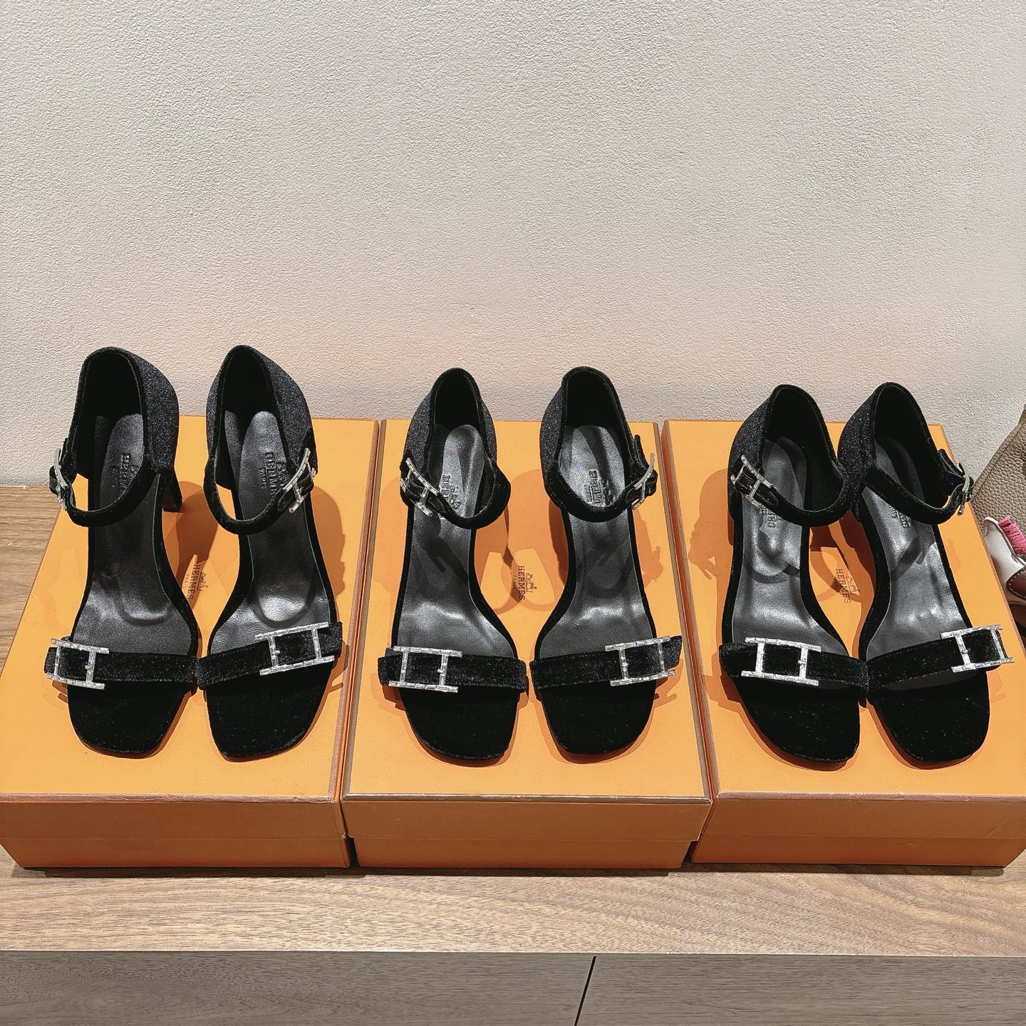 [TOP] HERMES Eclair 4.5cm/7cm/10.5cm High Heels Shoes - Black