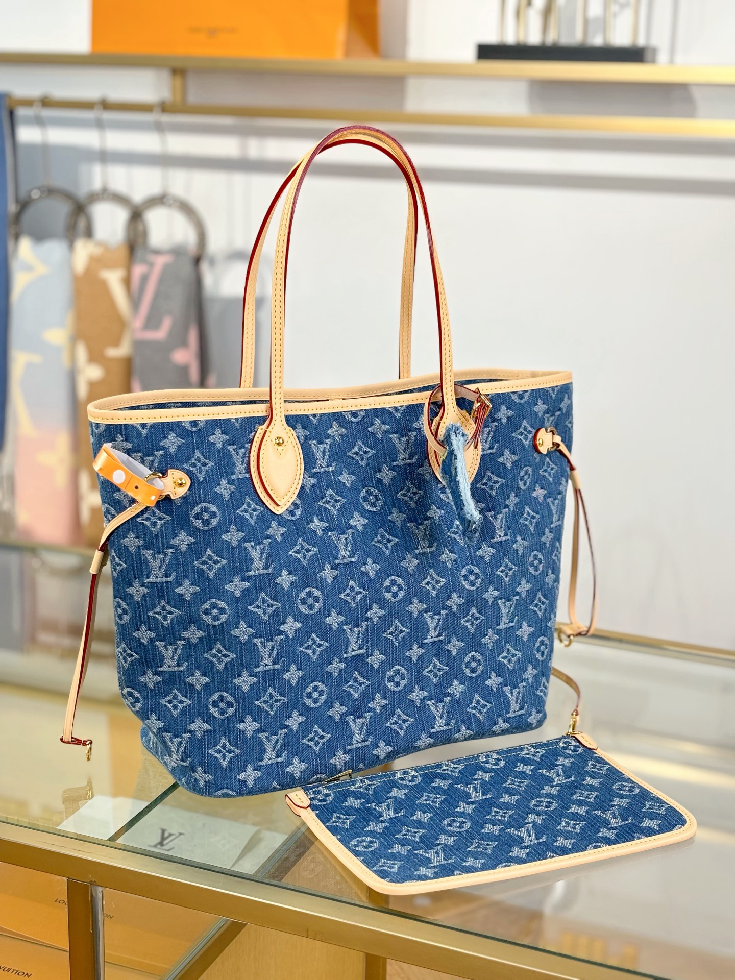 [TOP] Louis Vuitton LV Neverful Bag Monogram 31x28x14cm - Denim