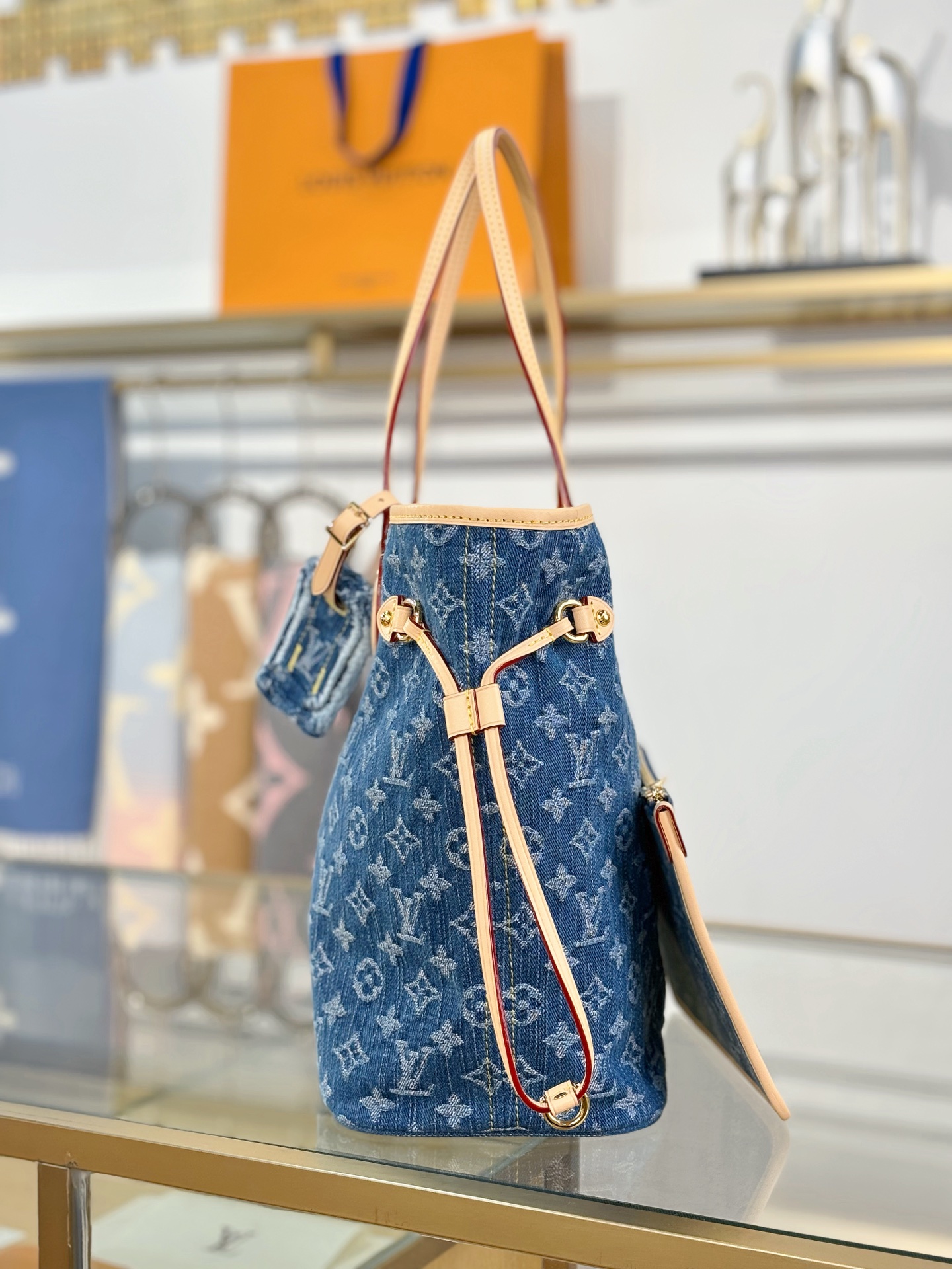 [TOP] Louis Vuitton LV Neverful Bag Monogram 31x28x14cm - Denim