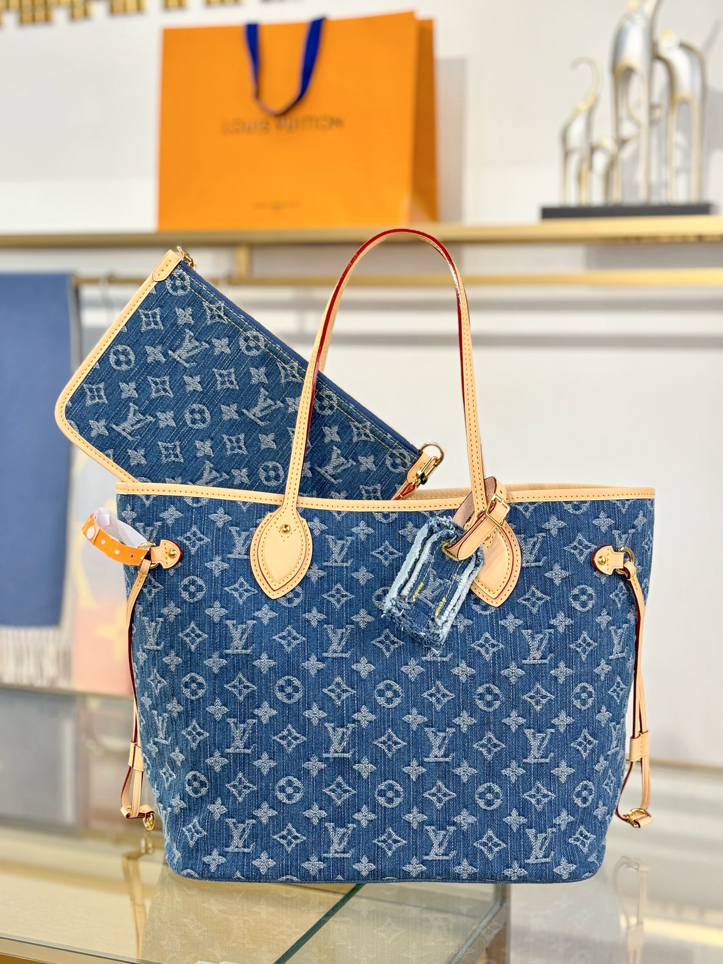 [TOP] Louis Vuitton LV Neverful Bag Monogram 31x28x14cm - Denim