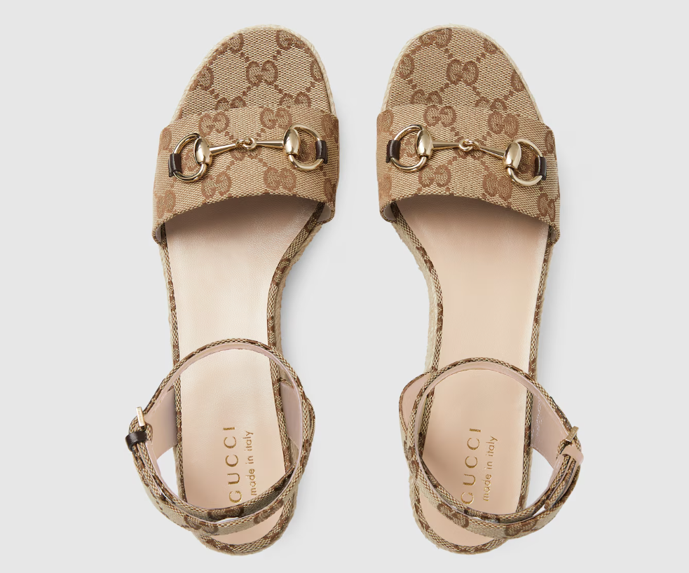 [TOP] GUCCI Classic Monogram Thick Sole Sandals - Khaki