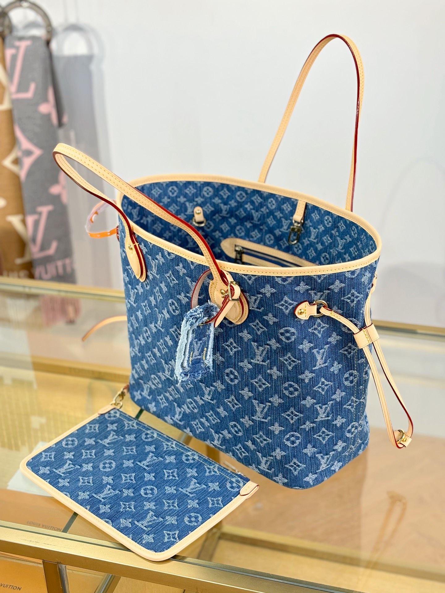 [TOP] Louis Vuitton LV Neverful Bag Monogram 31x28x14cm - Denim