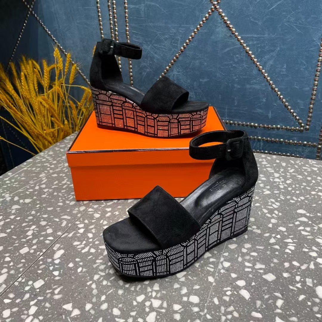 [TOP] HERMES Illusion 35 Sandal - Black