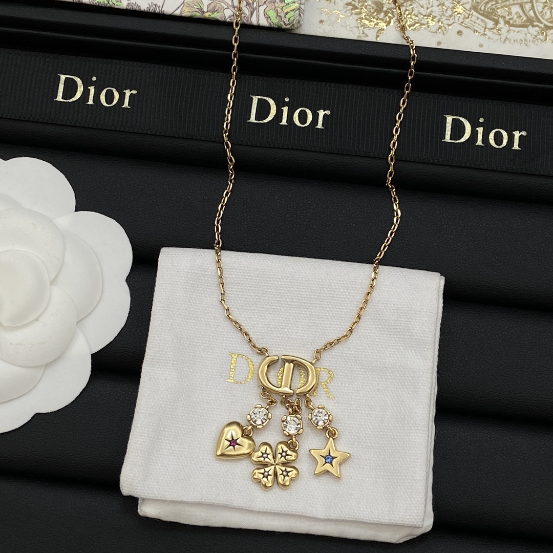 [TOP] Christian Dior Necklace/Earrings - Gold