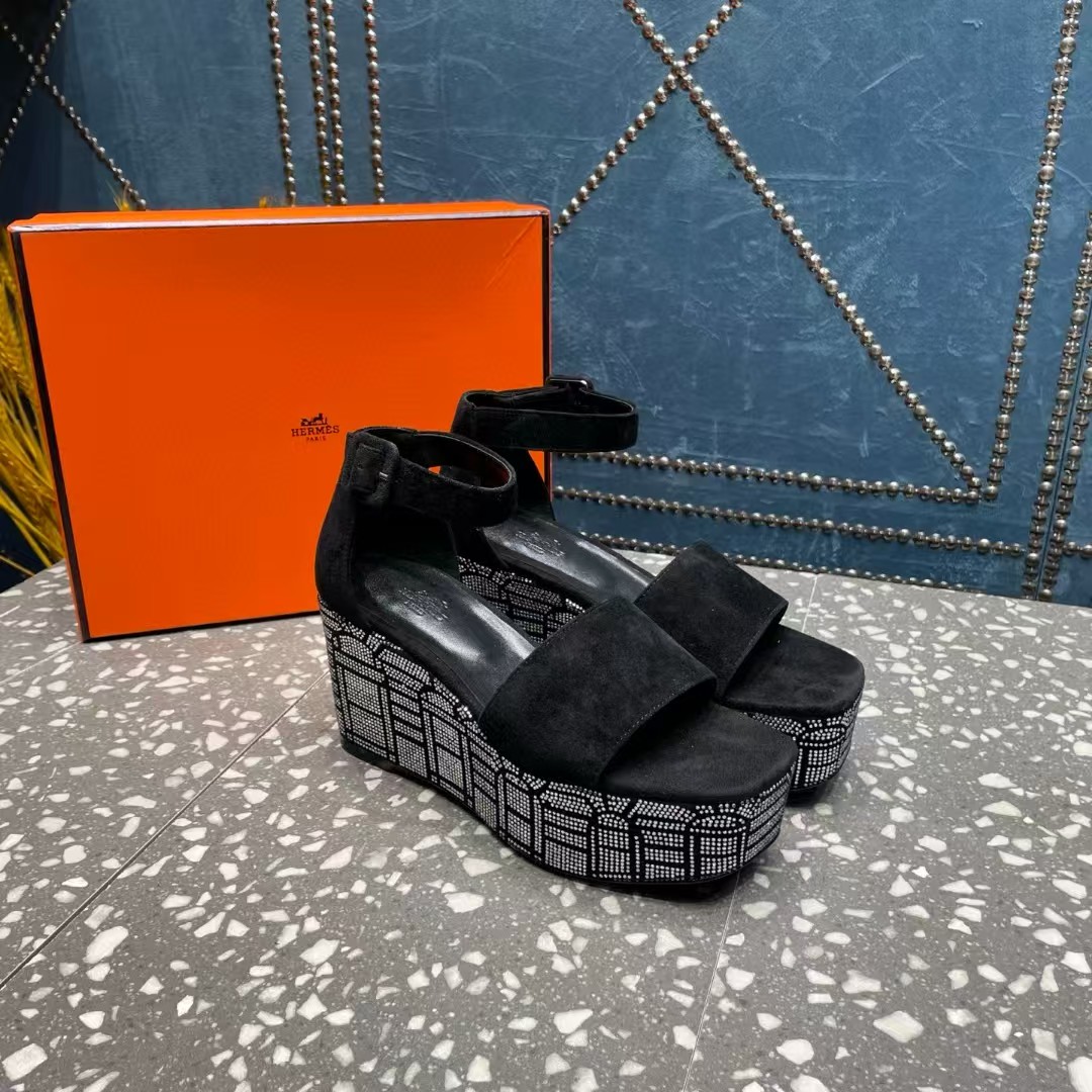 [TOP] HERMES Illusion 35 Sandal - Black