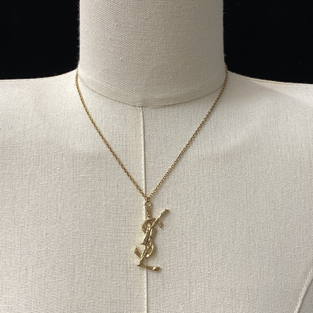 [TOP] Yves Saint Laurent YSL Necklace - Silver & Gold