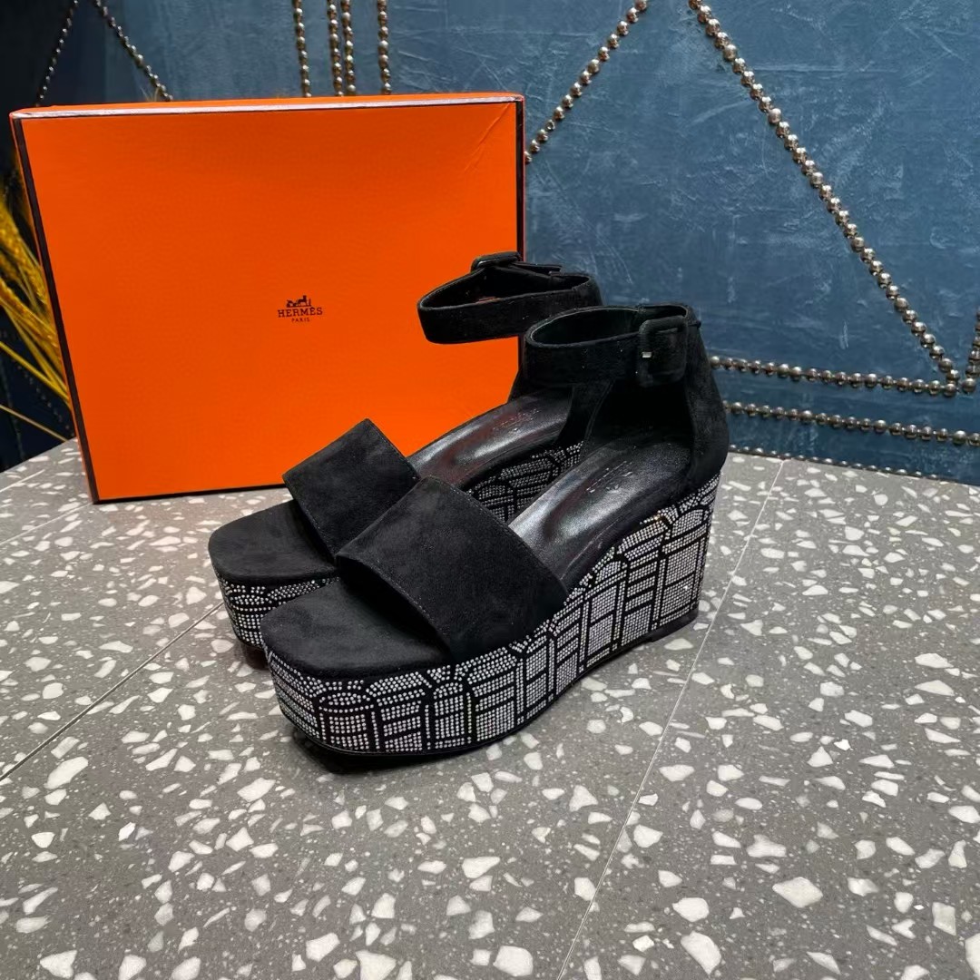 [TOP] HERMES Illusion 35 Sandal - Black