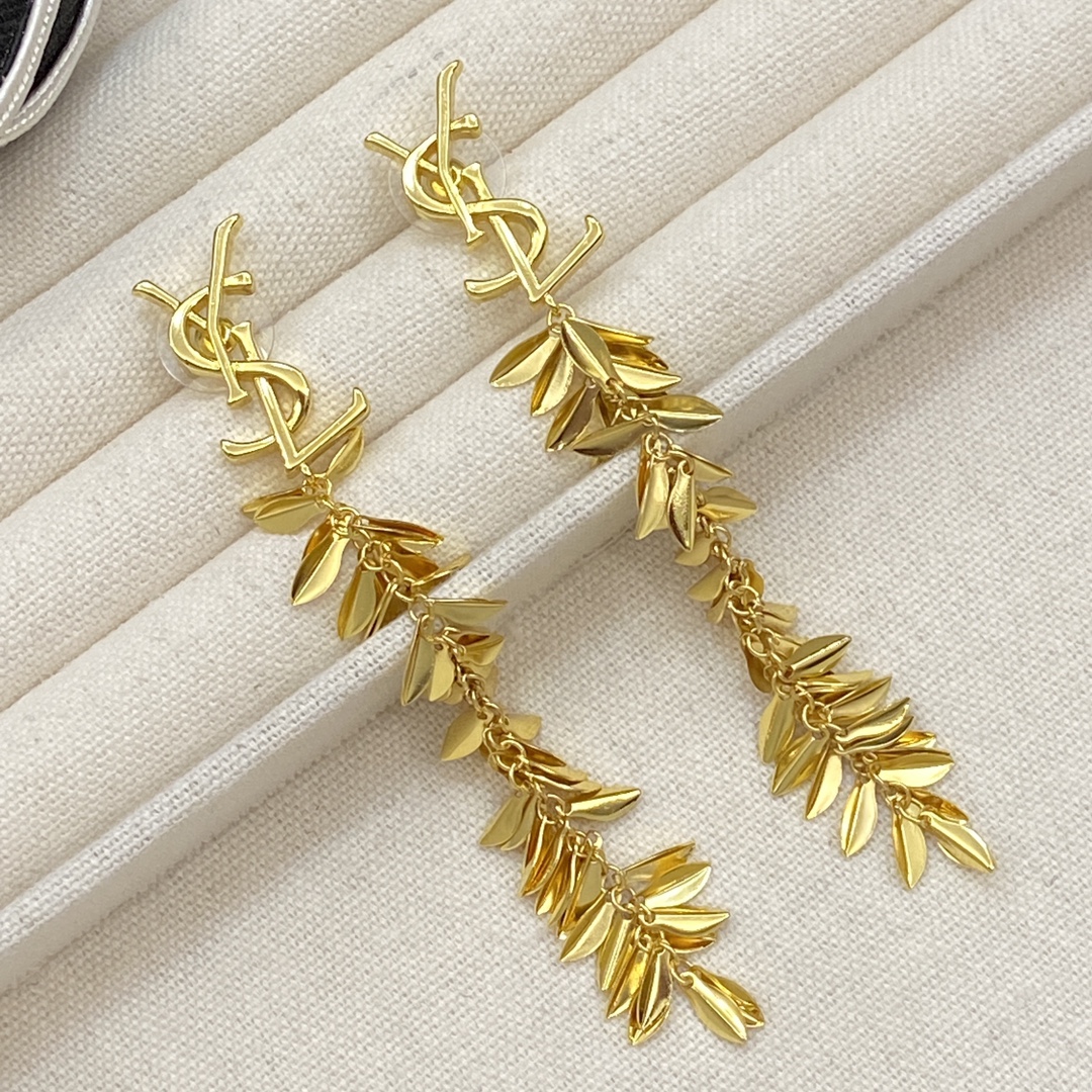 [TOP] Yves Saint Laurent YSL Earrings - Gold Color