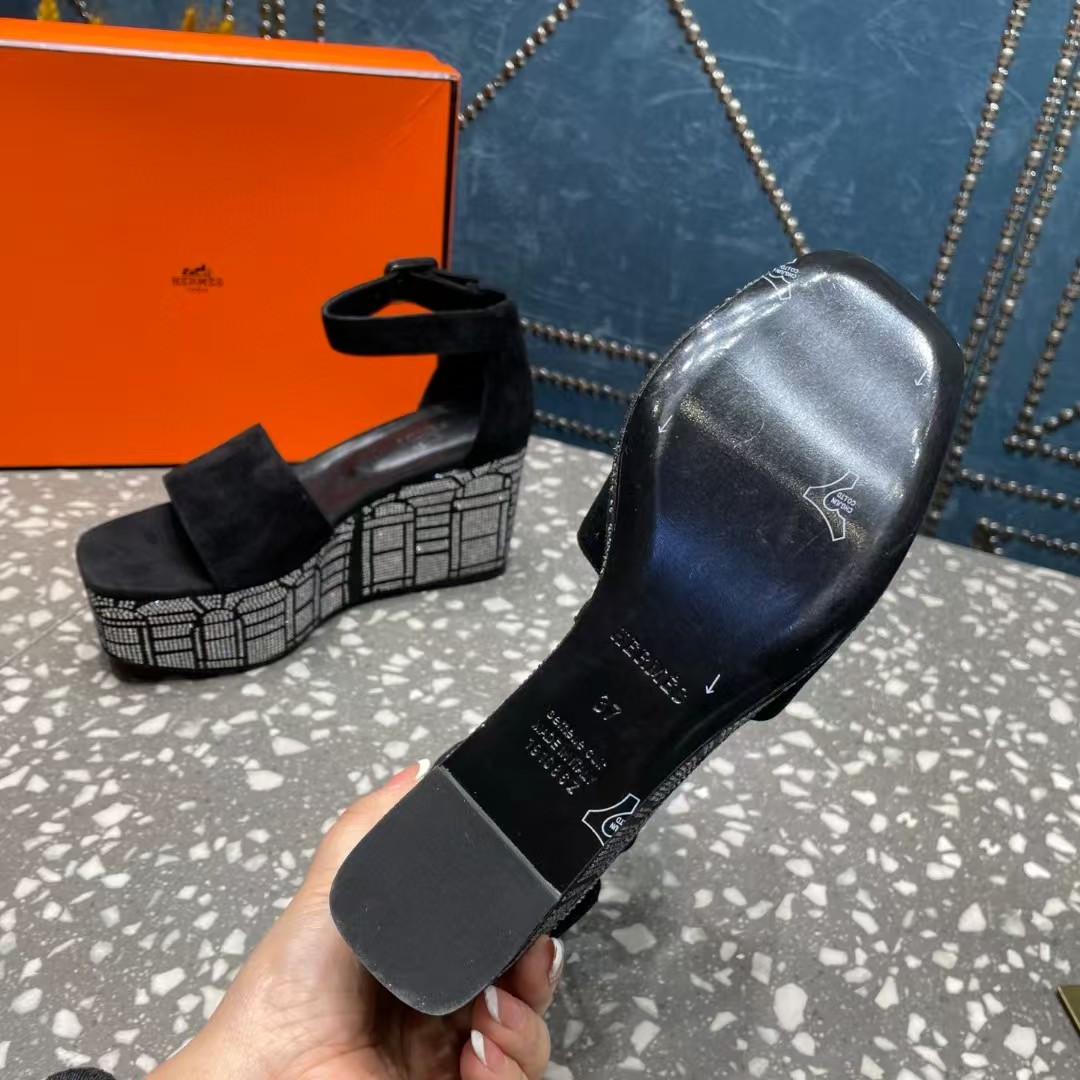[TOP] HERMES Illusion 35 Sandal - Black