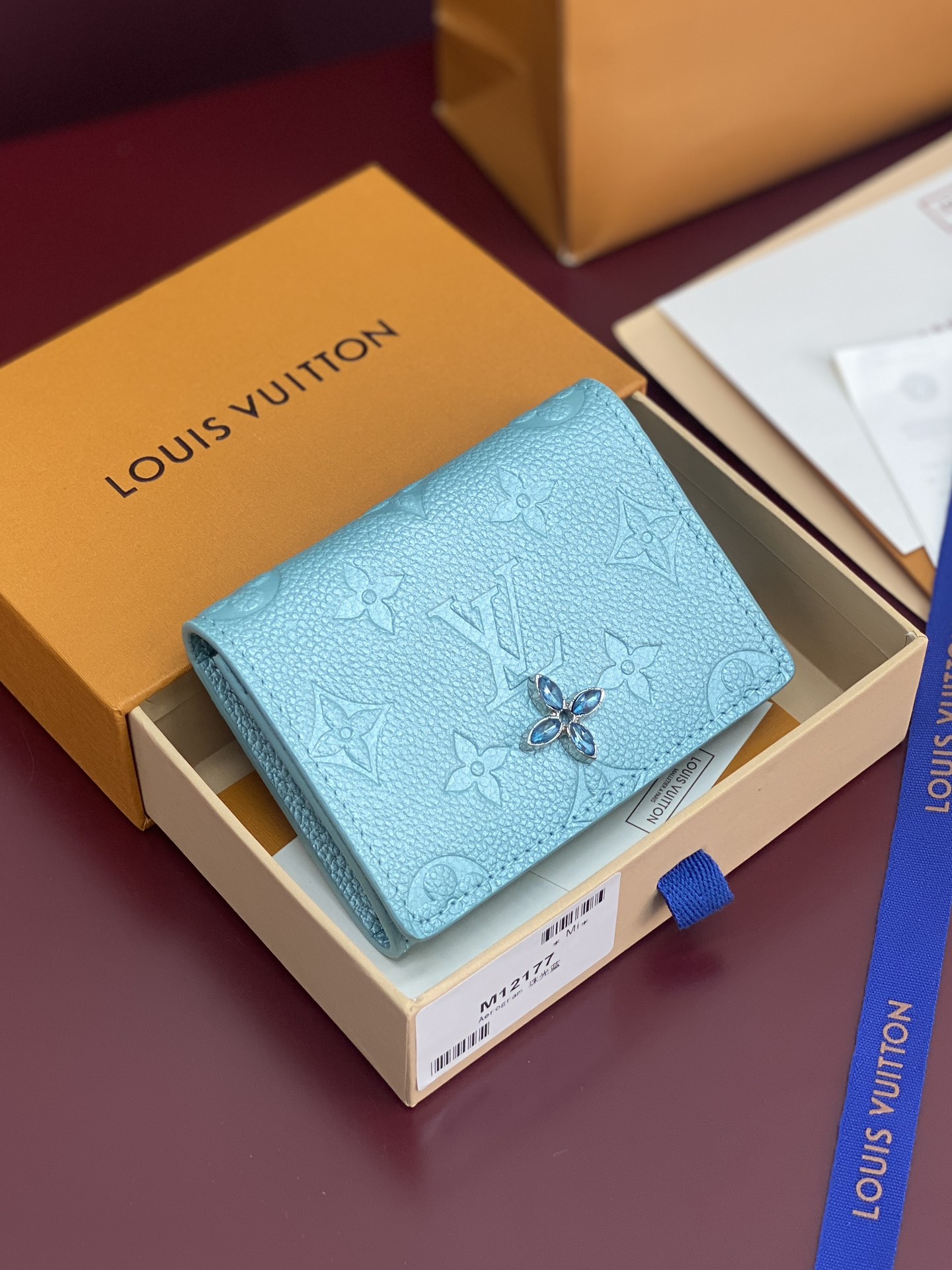 [TOP] Louis Vuitton LV Ski Card Holder 10.5x8x1cm - Pearlescent Blue
