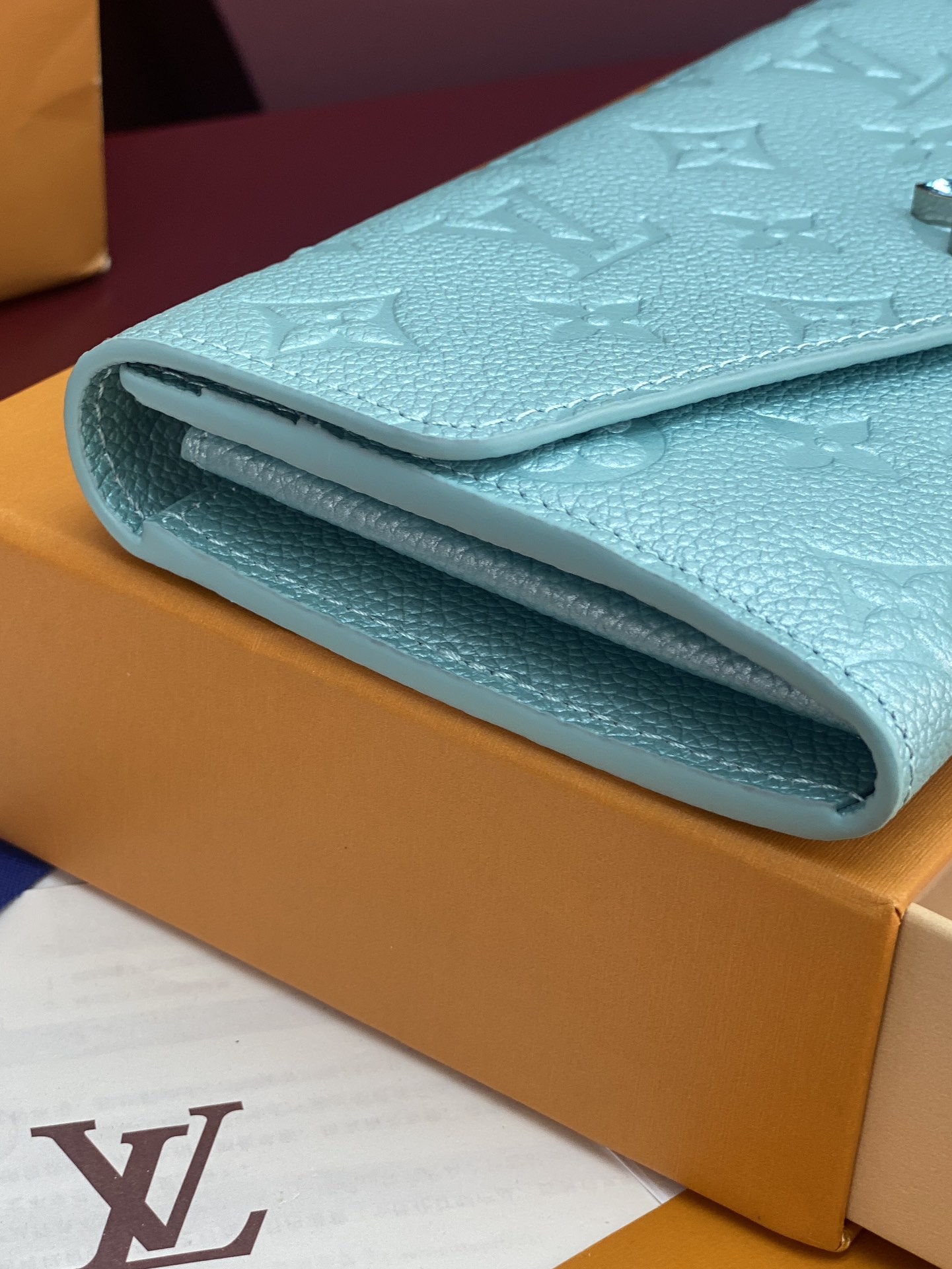 [TOP] Louis Vuitton LV Ski Sarah Wallet 19x10.5x2cm - Pearlescent Blue