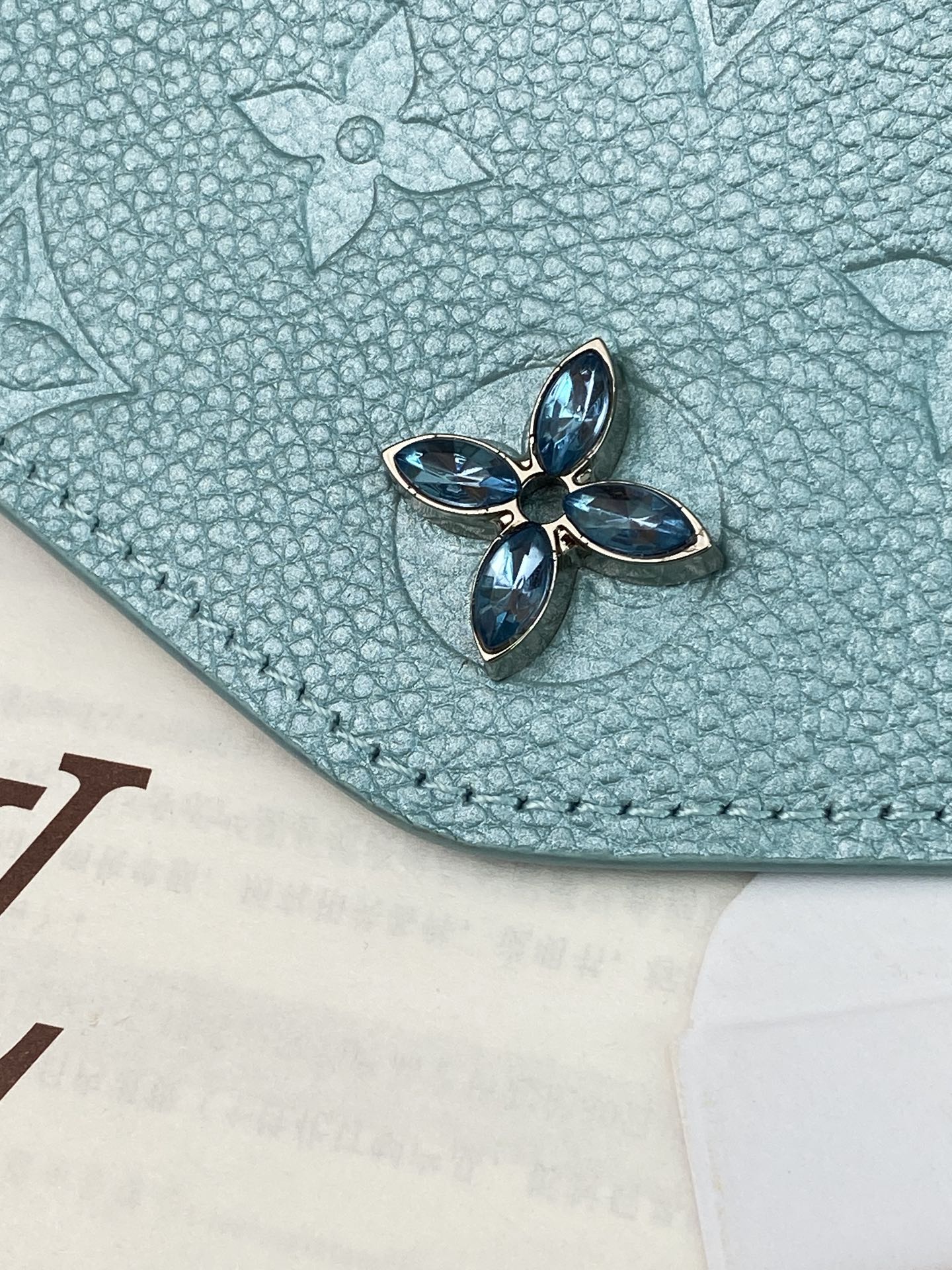 [TOP] Louis Vuitton LV Ski Sarah Wallet 19x10.5x2cm - Pearlescent Blue