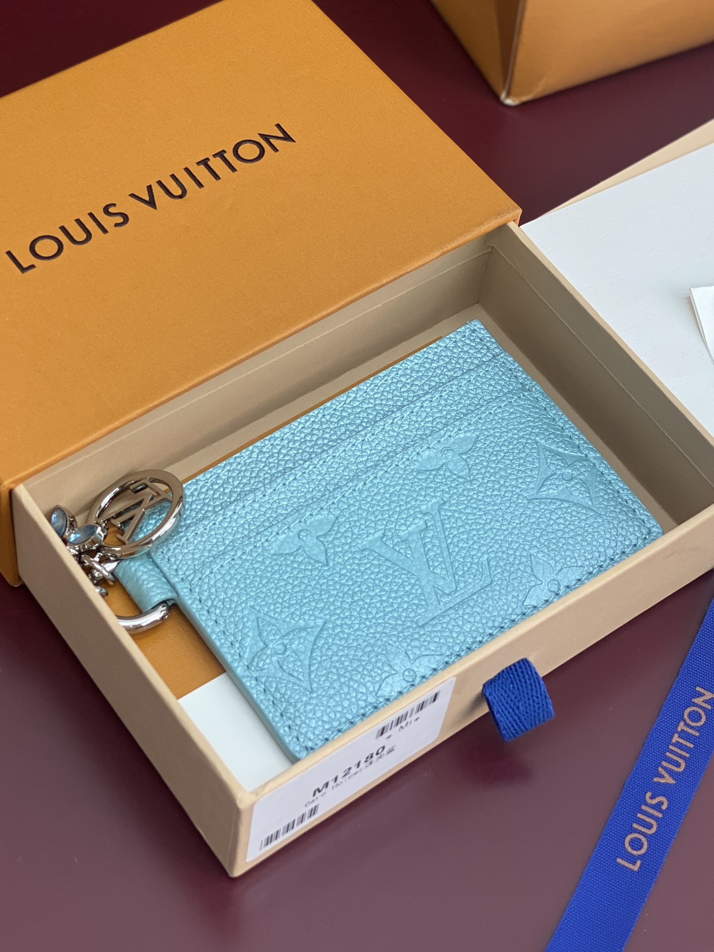 [TOP] Louis Vuitton LV Ski Charms Card Holder 10.2x7.3x0.3cm - Pearlescent Blue