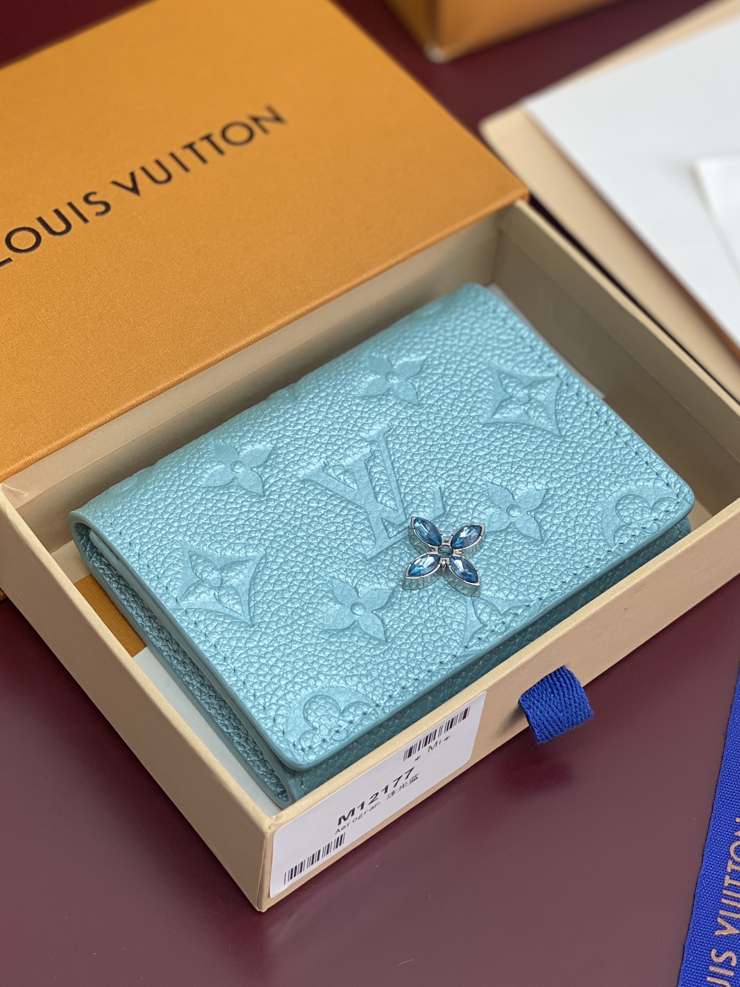 [TOP] Louis Vuitton LV Ski Card Holder 10.5x8x1cm - Pearlescent Blue