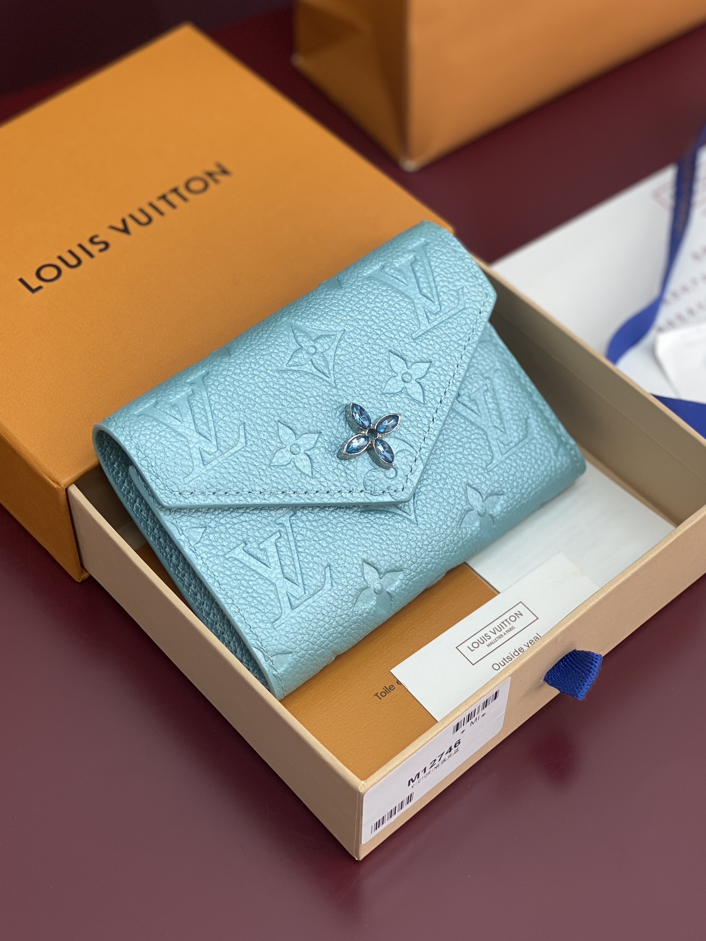 [TOP] Louis Vuitton LV Ski Victorine Wallet 12x9.5x2.5cm - Pearlescent Blue