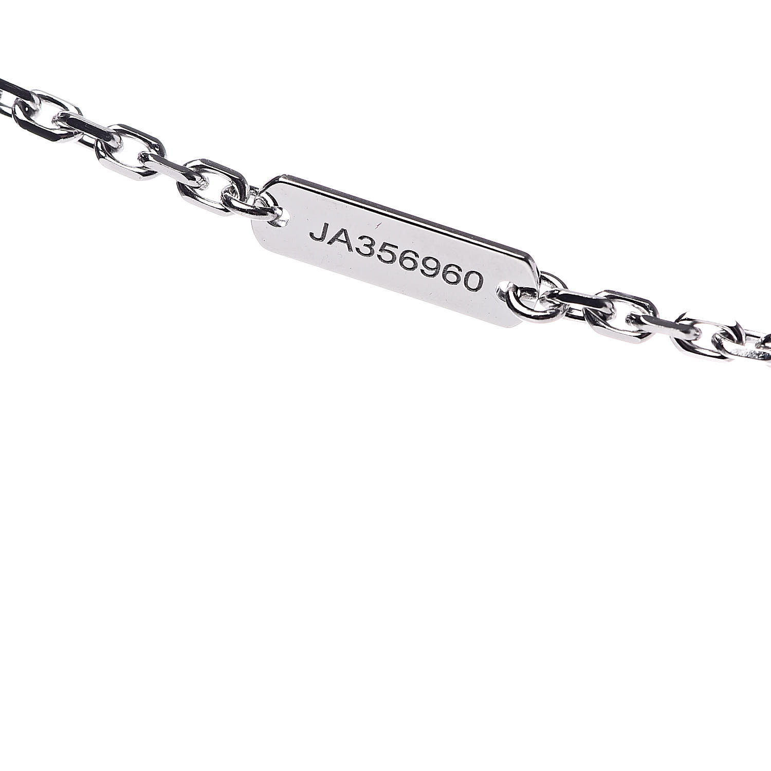 [TOP] Van Cleef & Arpels VCA 18K White Gold Black Onyx Magic Alhambra Pendant Necklace  - Black