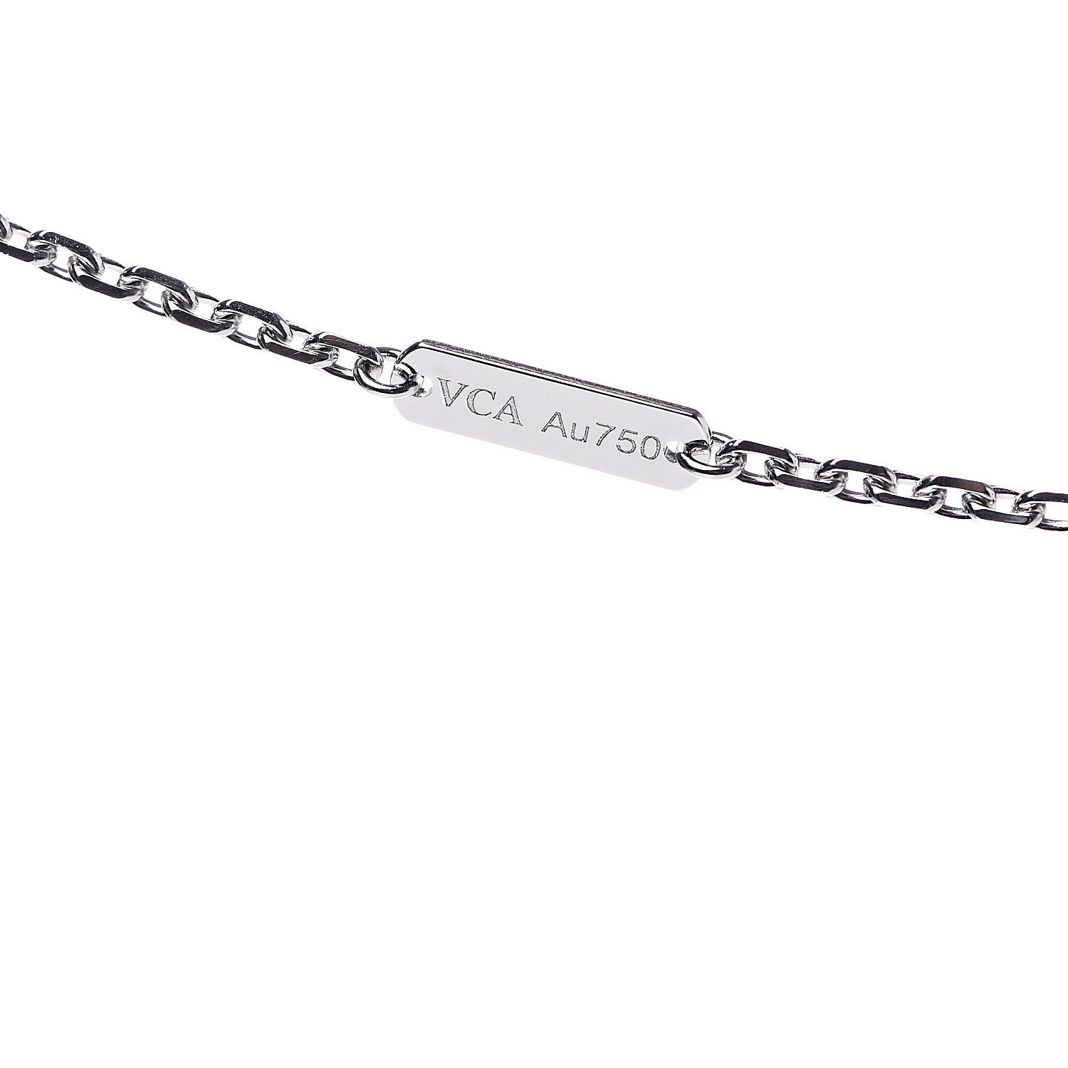 [TOP] Van Cleef & Arpels VCA 18K White Gold Black Onyx Magic Alhambra Pendant Necklace  - Black