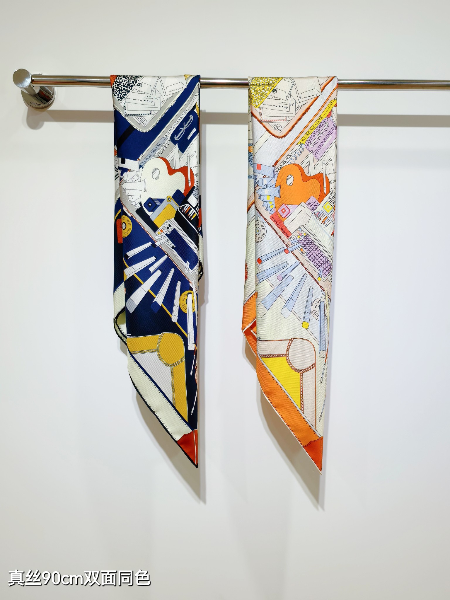 [TOP] HERMES Square Silk Scarf 90X90cm - 2 Colors