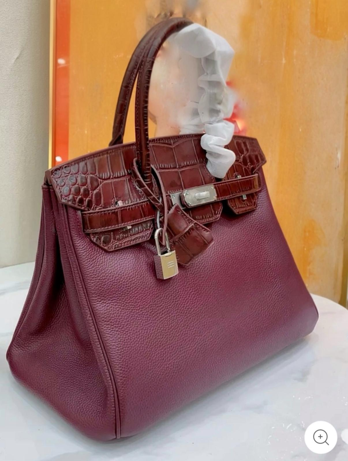 [TOP] HERMES Touch Birkin Leather 25/30 cm - Red & SHW