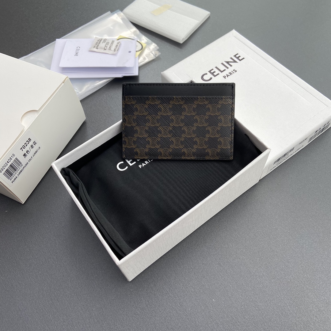 [TOP] CELINE Triomphe Card Holder 10.5x7cm - Monogram