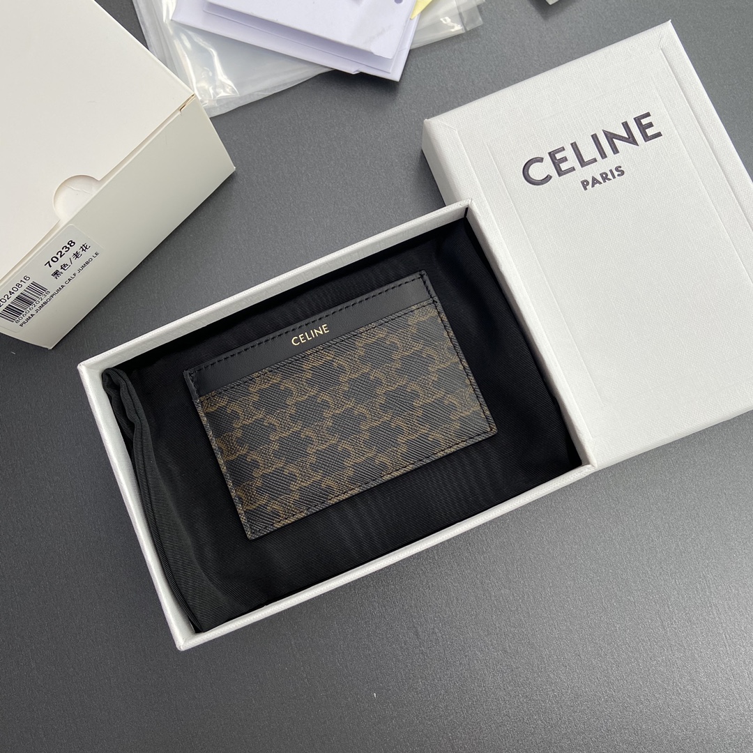 [TOP] CELINE Triomphe Card Holder 10.5x7cm - Monogram