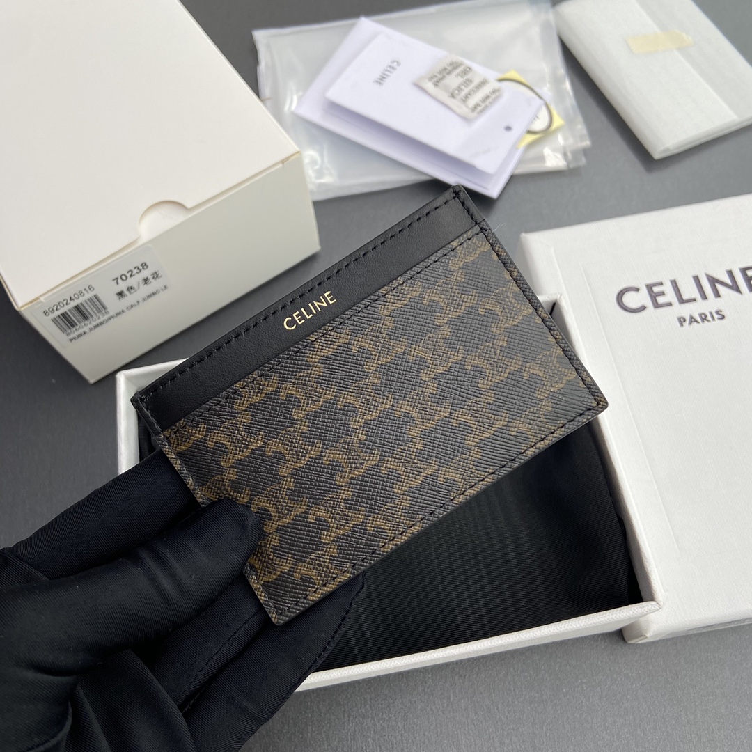 [TOP] CELINE Triomphe Card Holder 10.5x7cm - Monogram