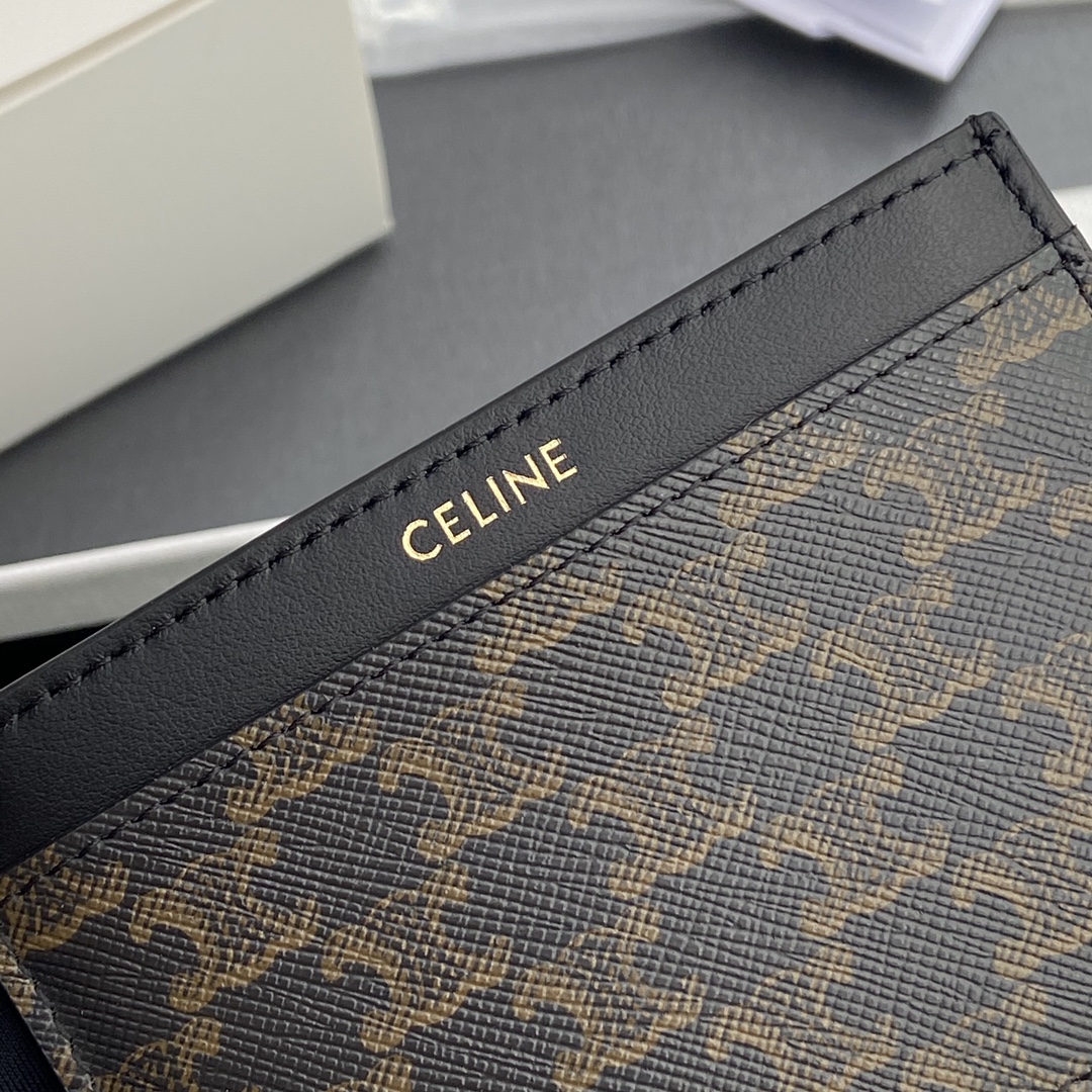 [TOP] CELINE Triomphe Card Holder 10.5x7cm - Monogram