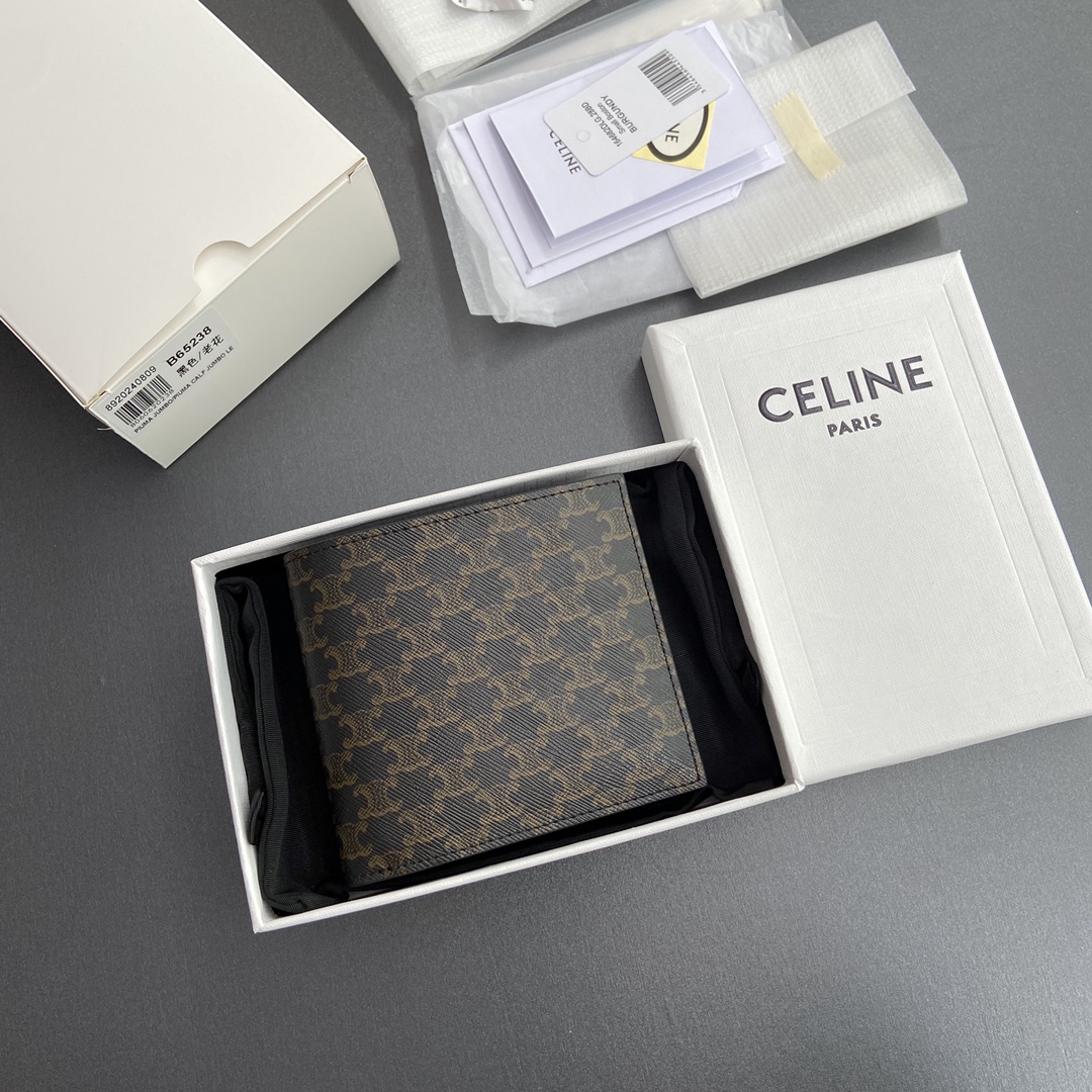 [TOP] CELINE Triomphe Wallet 11x10x2cm - Monogram