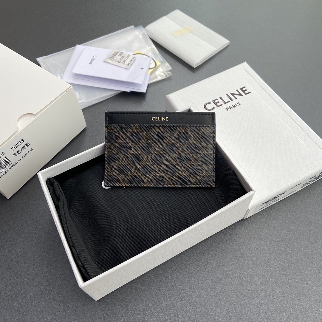 [TOP] CELINE Triomphe Card Holder 10.5x7cm - Monogram