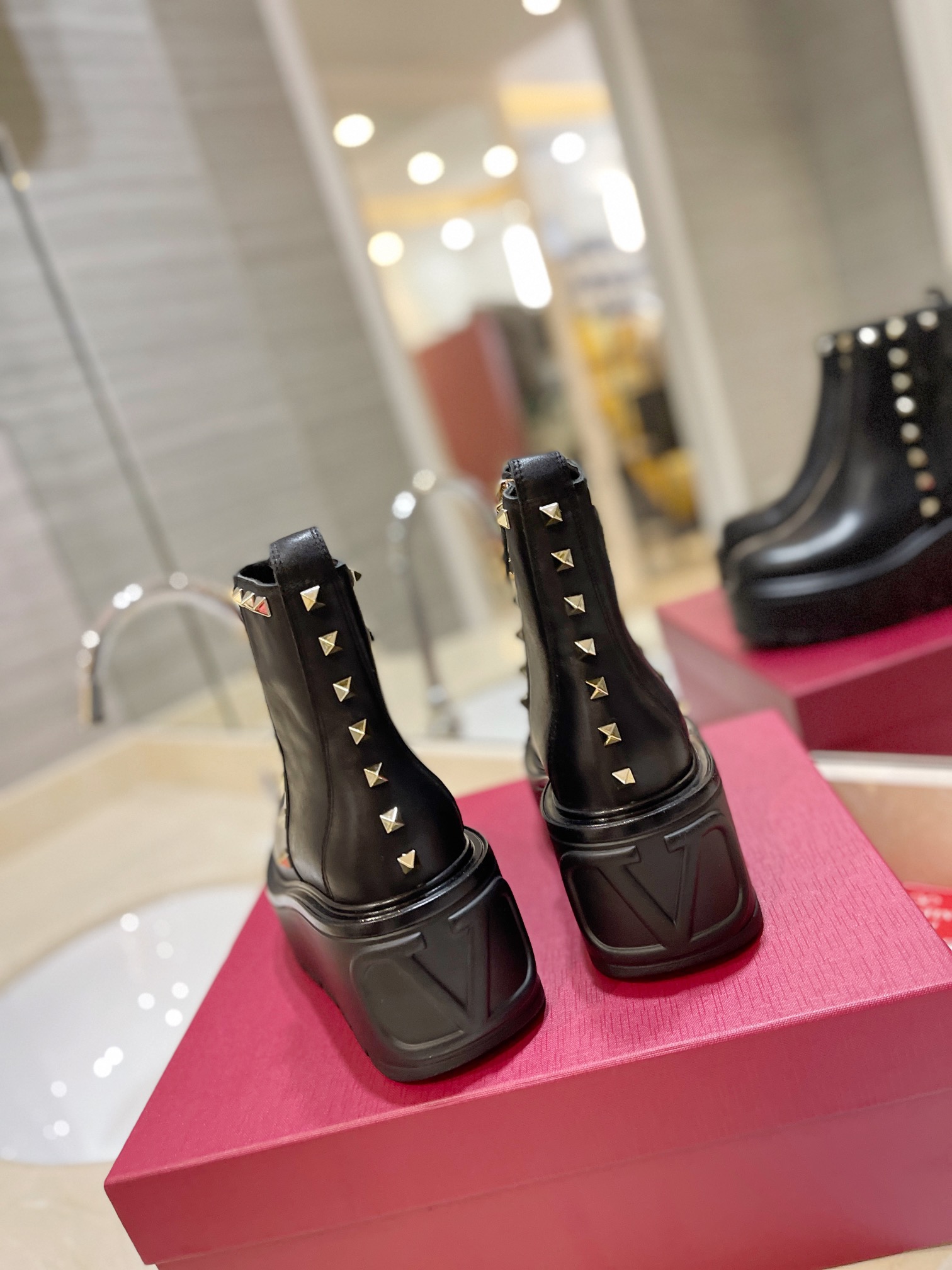[TOP] VALENTINO 7.5cm High Heel Boots - Black