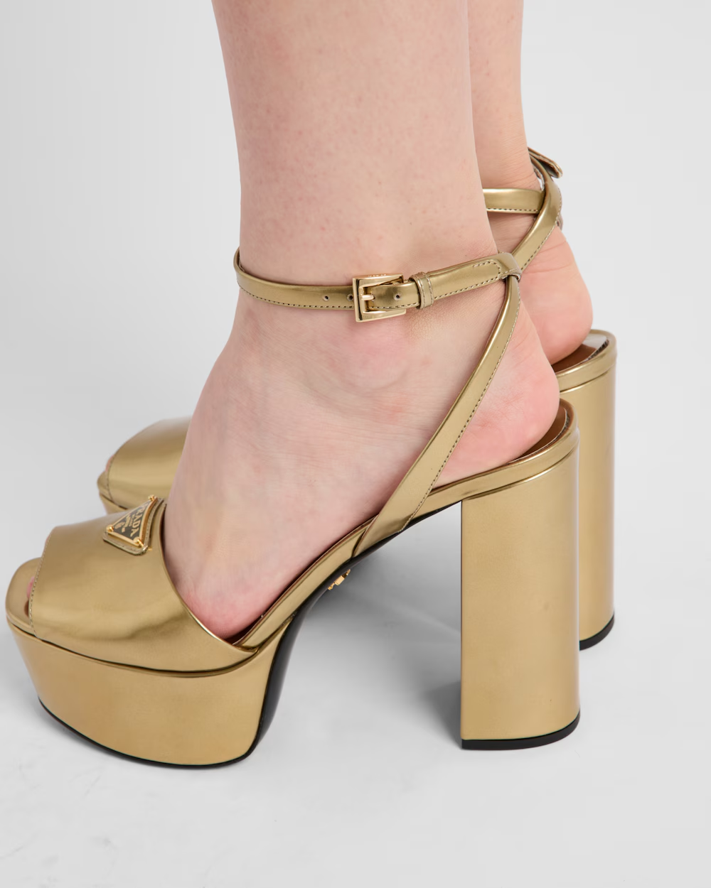 [TOP] PRADA Metallic Leather Platform Sandal - 2 Colour