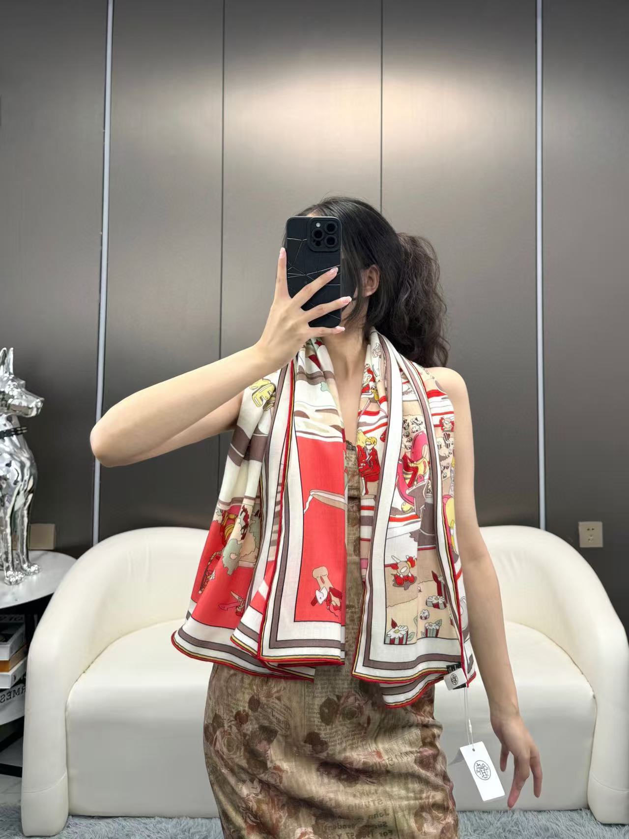 [TOP] HERMES Square Silk and Wool Scarf 140x140cm - 3 Colors