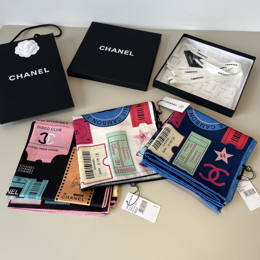 [TOP] Chanel Silk Scarf 90x90cm - 3 Colors