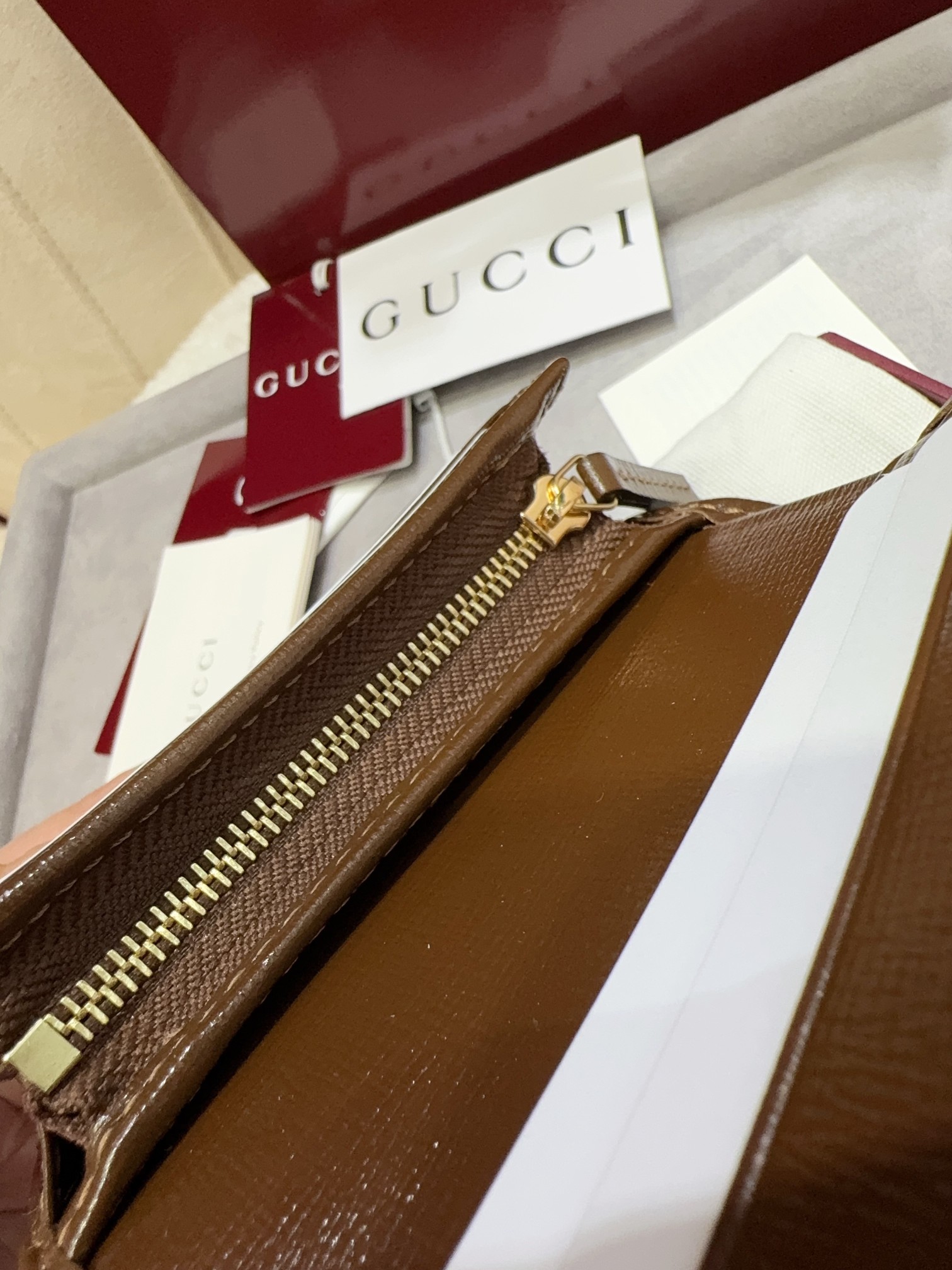 [TOP] GUCCI GG Wallet 11 x 8.5 x 3㎝ -Brown