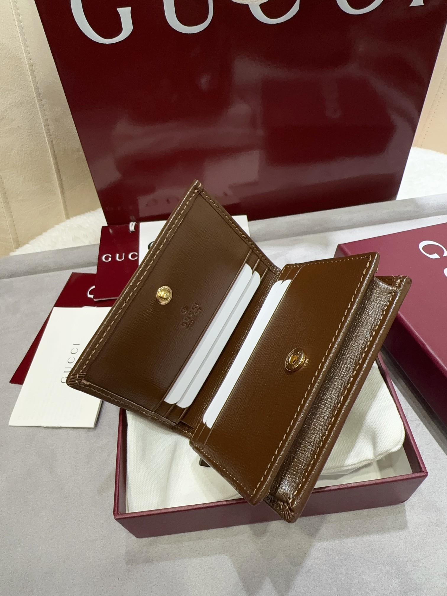 [TOP] GUCCI GG Wallet 11 x 8.5 x 3㎝ -Brown