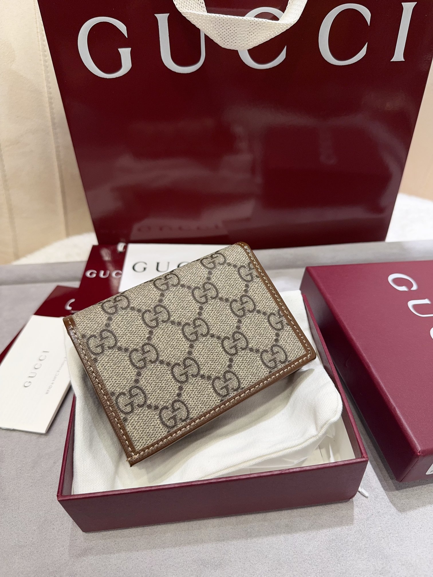 [TOP] GUCCI GG Wallet 11 x 8.5 x 3㎝ -Brown