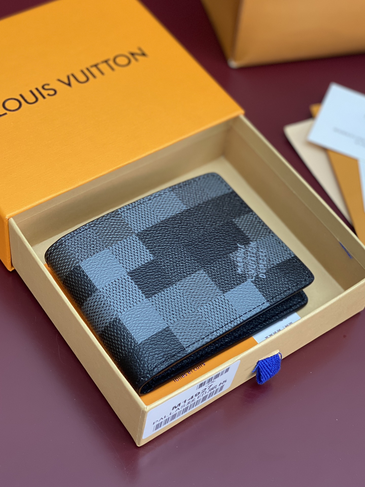 [TOP] Louis Vuitton LV Damier Graphite Printed Slender Wallet Damoflage Canvas 11x8.5x2cm - Black