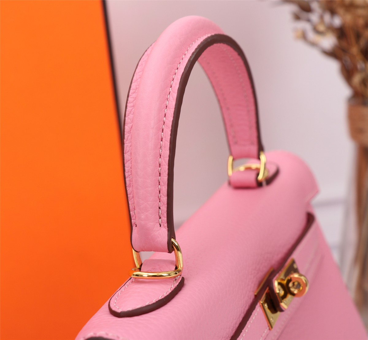 [TOP] HERMES Kelly Togo Leather 25cm - Rose Sakura & GHW/SHW