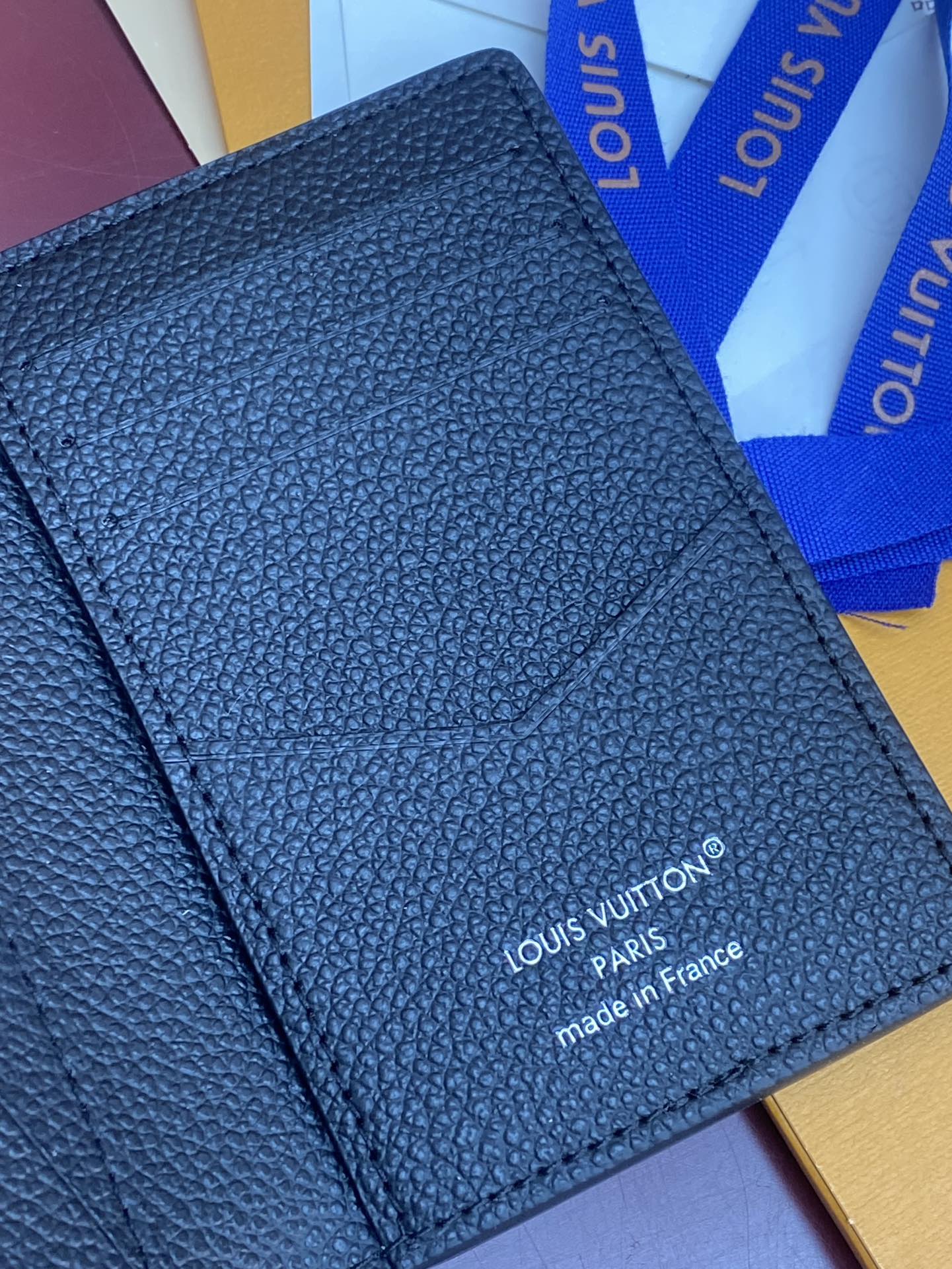 [TOP] Louis Vuitton LV Damier Graphite Printed Card Holder Damoflage Canvas 8x11x1cm - Black