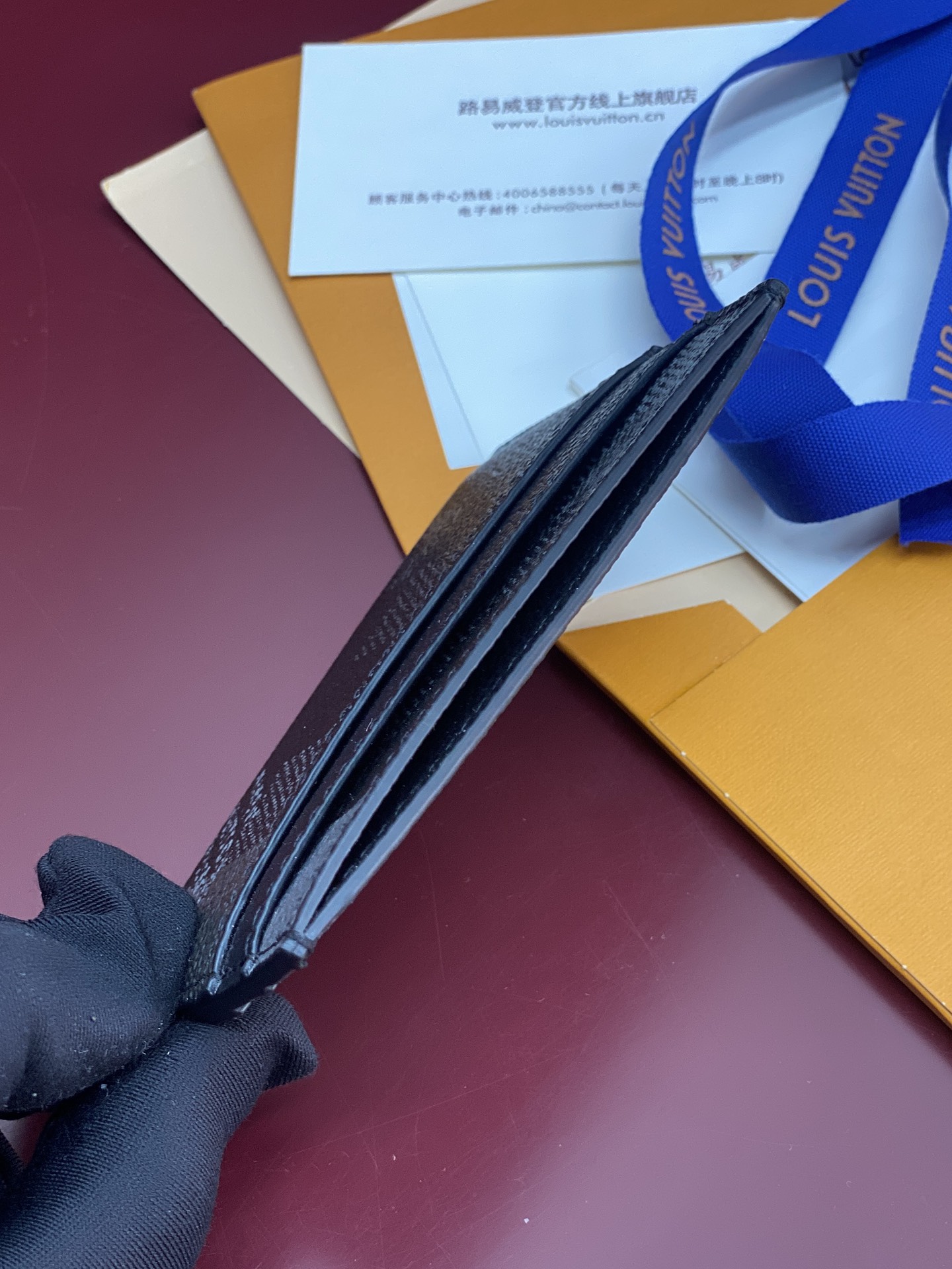 [TOP] Louis Vuitton LV Damier Graphite Printed Card Holder Damoflage Canvas 11x7x1.5cm - Black