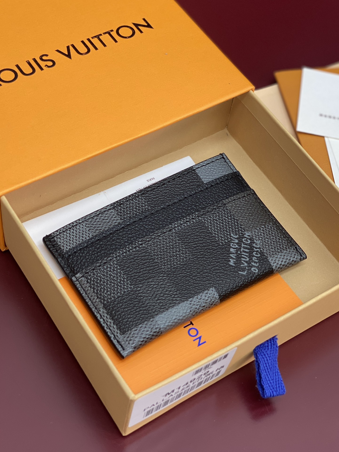 [TOP] Louis Vuitton LV Damier Graphite Printed Card Holder Damoflage Canvas 11x7x1.5cm - Black