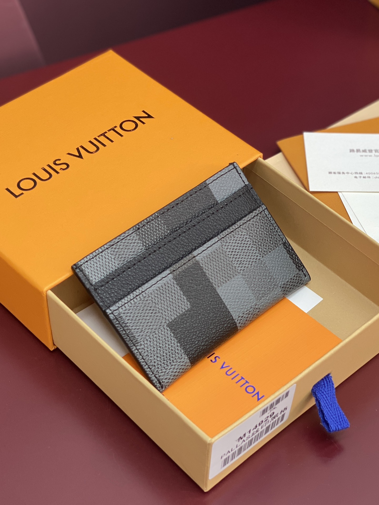 [TOP] Louis Vuitton LV Damier Graphite Printed Card Holder Damoflage Canvas 11x7x1.5cm - Black