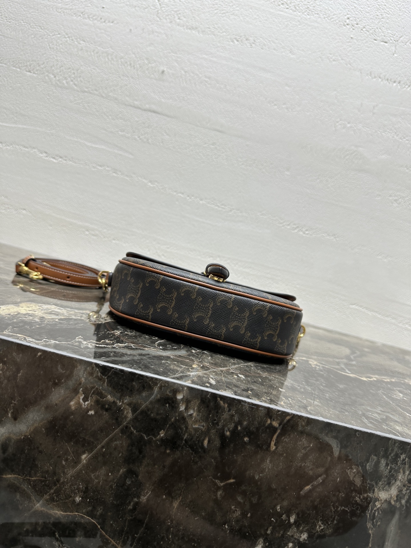 [TOP] CELINE FOLCO Printed Bag 20×14×5cm - Brown