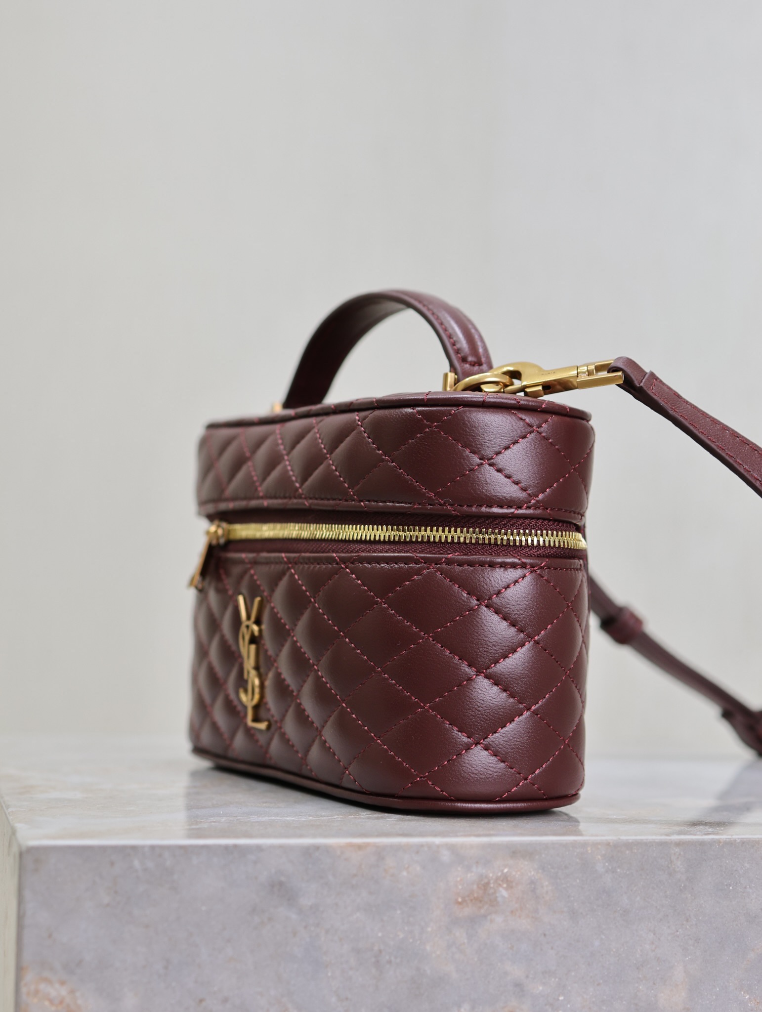 [TOP] Yves Saint Laurent YSL Gaby Mini Makeup Bag 18x11x6.5cm - Red&GWH