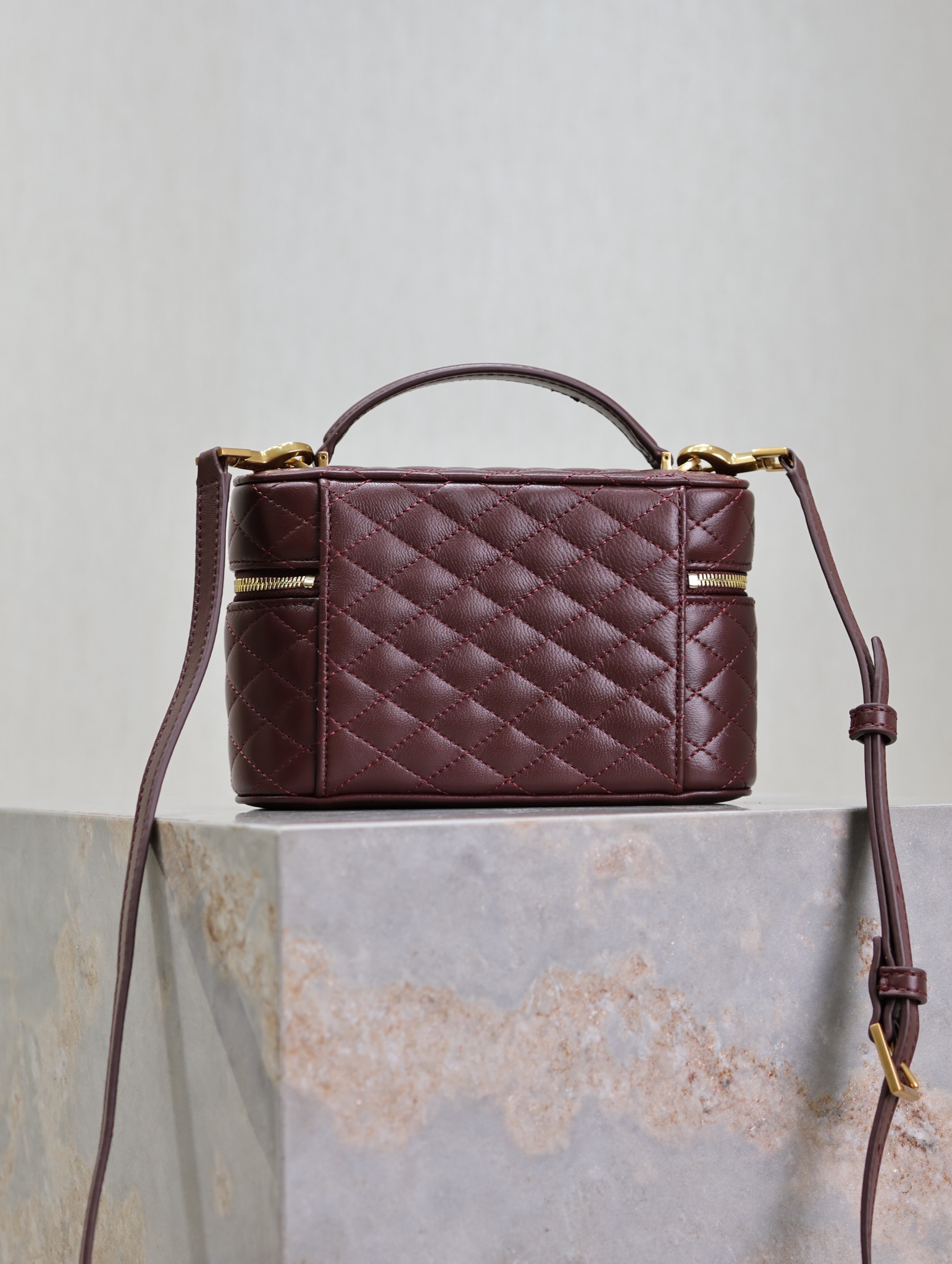 [TOP] Yves Saint Laurent YSL Gaby Mini Makeup Bag 18x11x6.5cm - Red&GWH