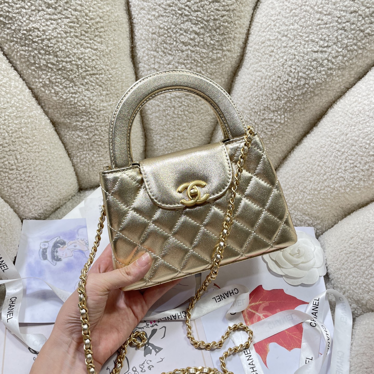 [TOP] CHANEL Kelly Chain Bag 13x19x7 cm - Metallic Color