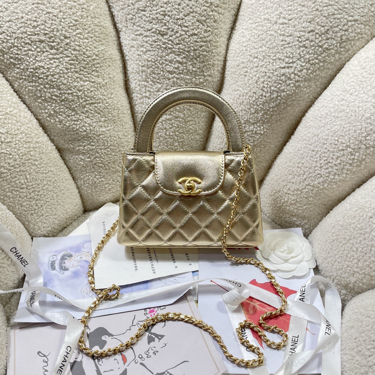 [TOP] CHANEL Kelly Chain Bag 13x19x7 cm - Metallic Color