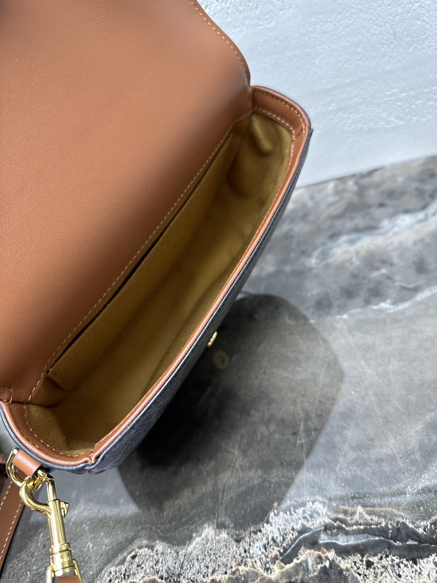 [TOP] CELINE FOLCO Printed Bag 20×14×5cm - Brown